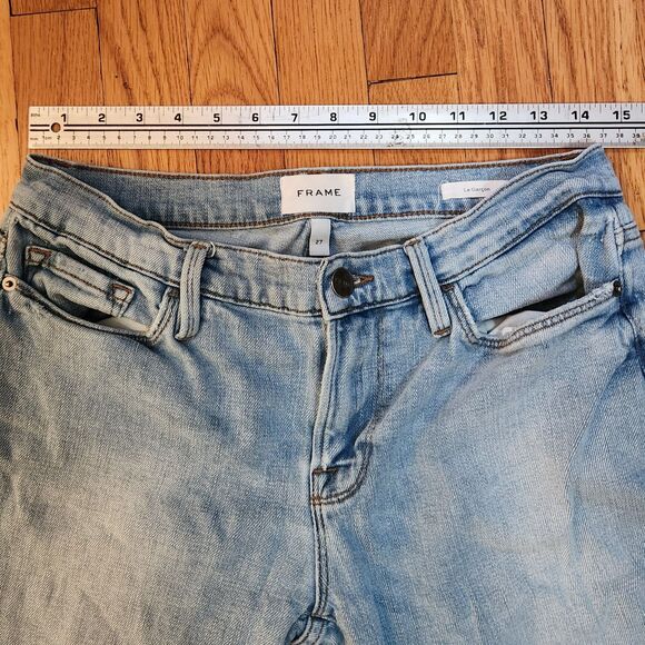 Frame Le Garcon in Spotlight, Mid-Rise Cropped Ankle Boyfriend Jeans, Sz 27 - Picture 7 of 10